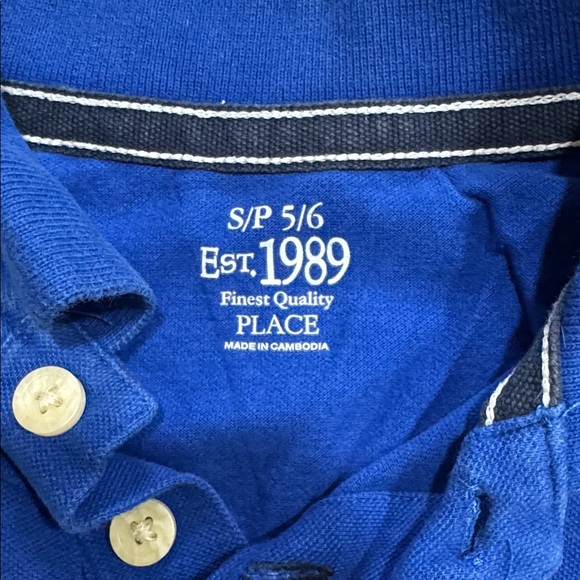 Place Royal Blue Polo with Cream Buttons - Picture 2 of 6